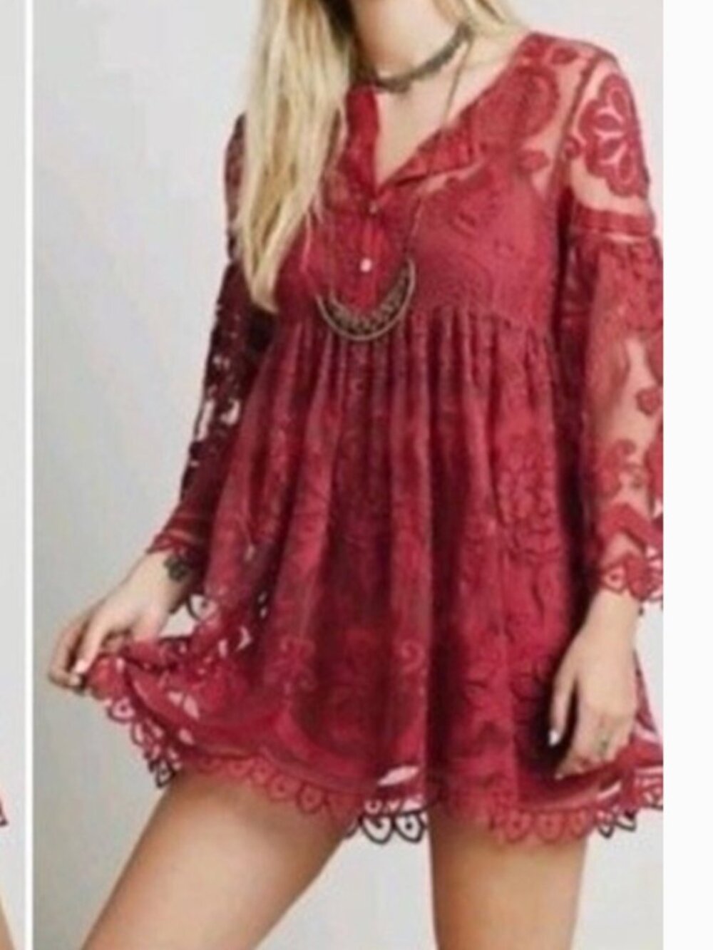 Free People x Jan's Pirate Booty Lace Mini Dress Boho Romantic Festival Size M